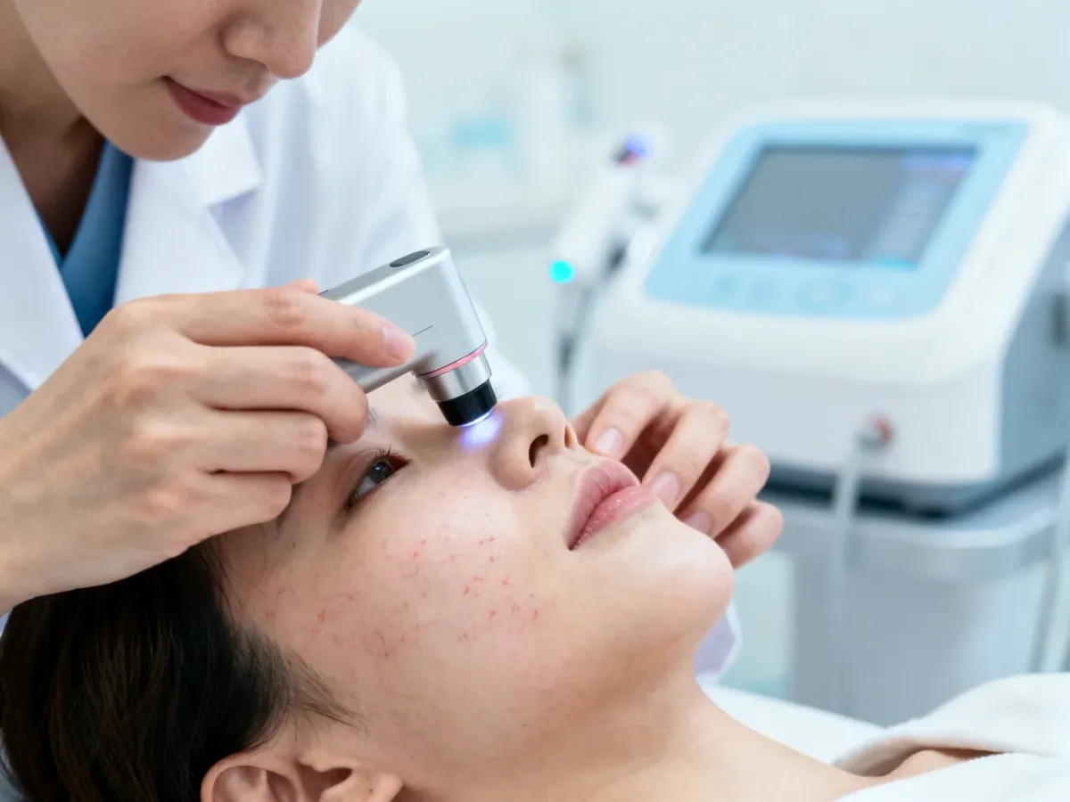 Konsultacja dermatologiczna dotycząca doboru terapii na naczynka