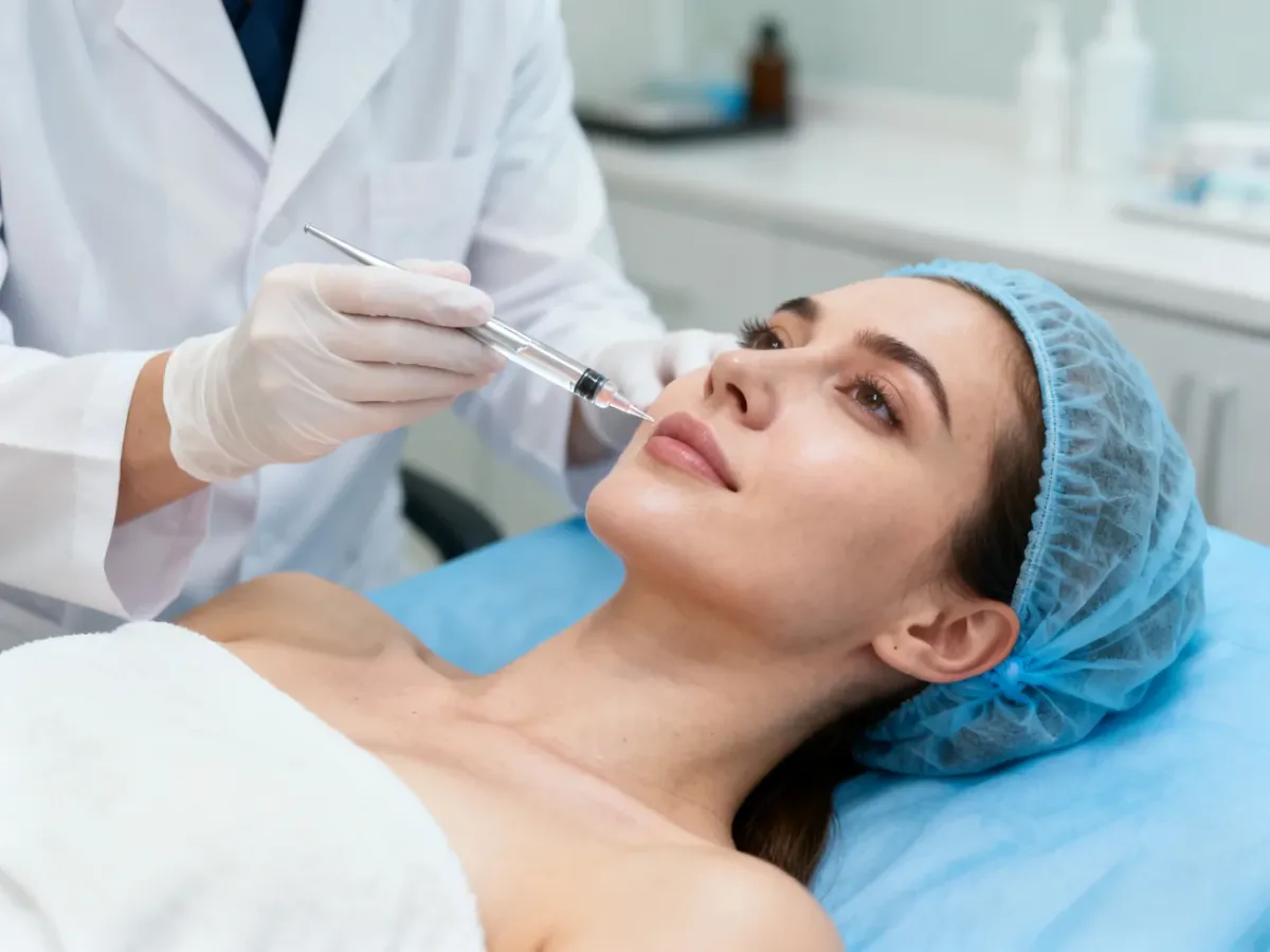 Zabieg osoczem bogatopłytkowym wykonywany w gabinecie dermatologicznym